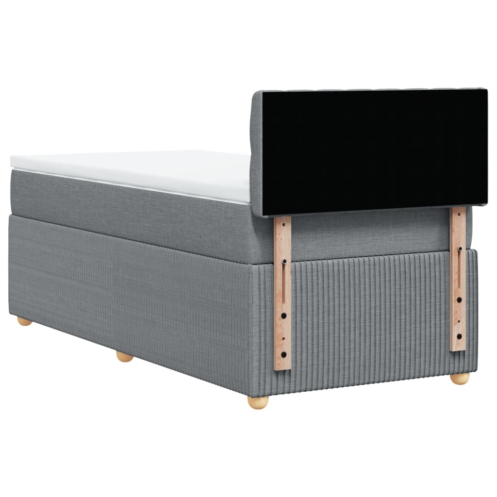 Boxspring met matras stof lichtgrijs 90x190 cm