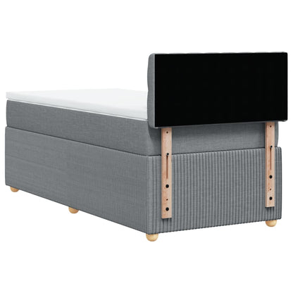 Boxspring met matras stof lichtgrijs 90x190 cm