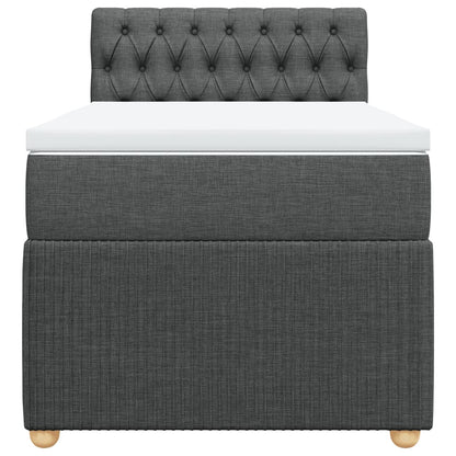 Boxspring met matras stof donkergrijs 90x190 cm