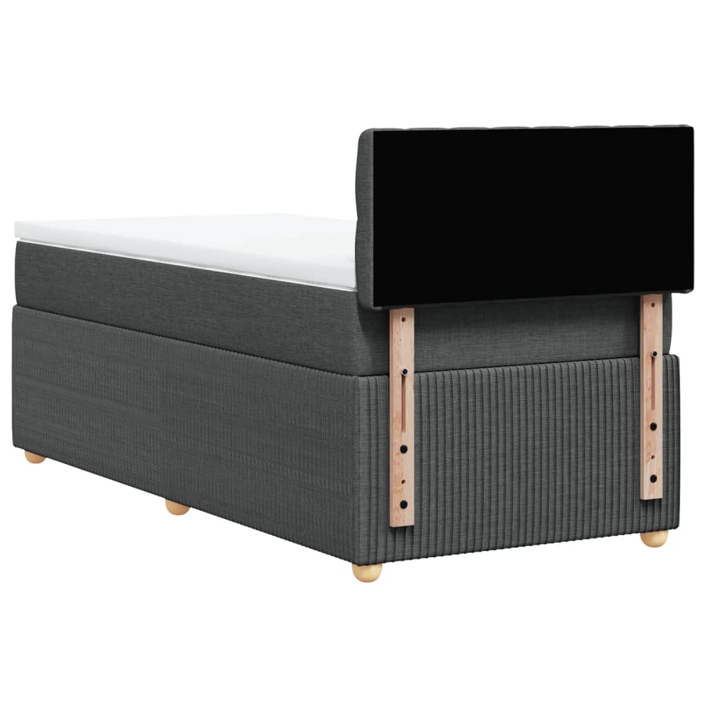 Boxspring met matras stof donkergrijs 90x190 cm