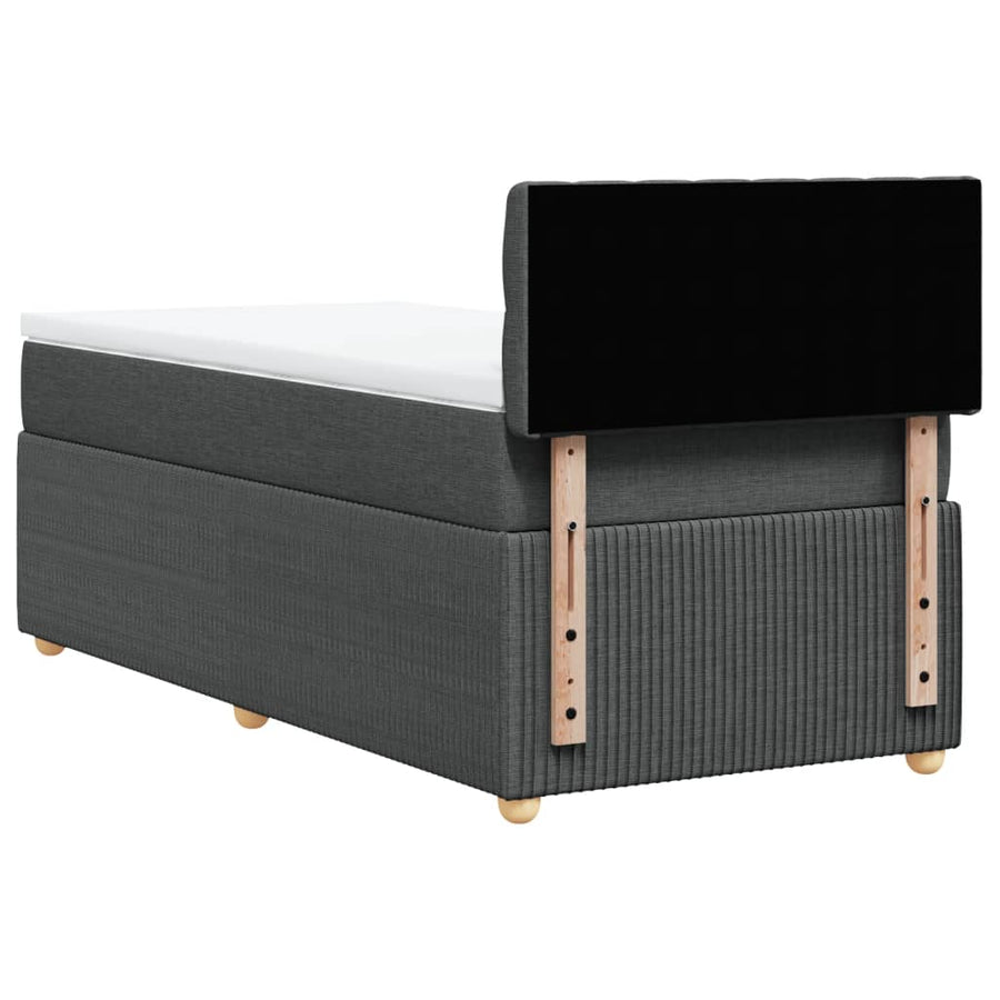 Boxspring met matras stof donkergrijs 90x190 cm
