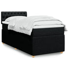 Box spring with black fabric mattress 90x190 cm