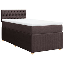 Boxspring met matras stof donkerbruin 90x190 cm