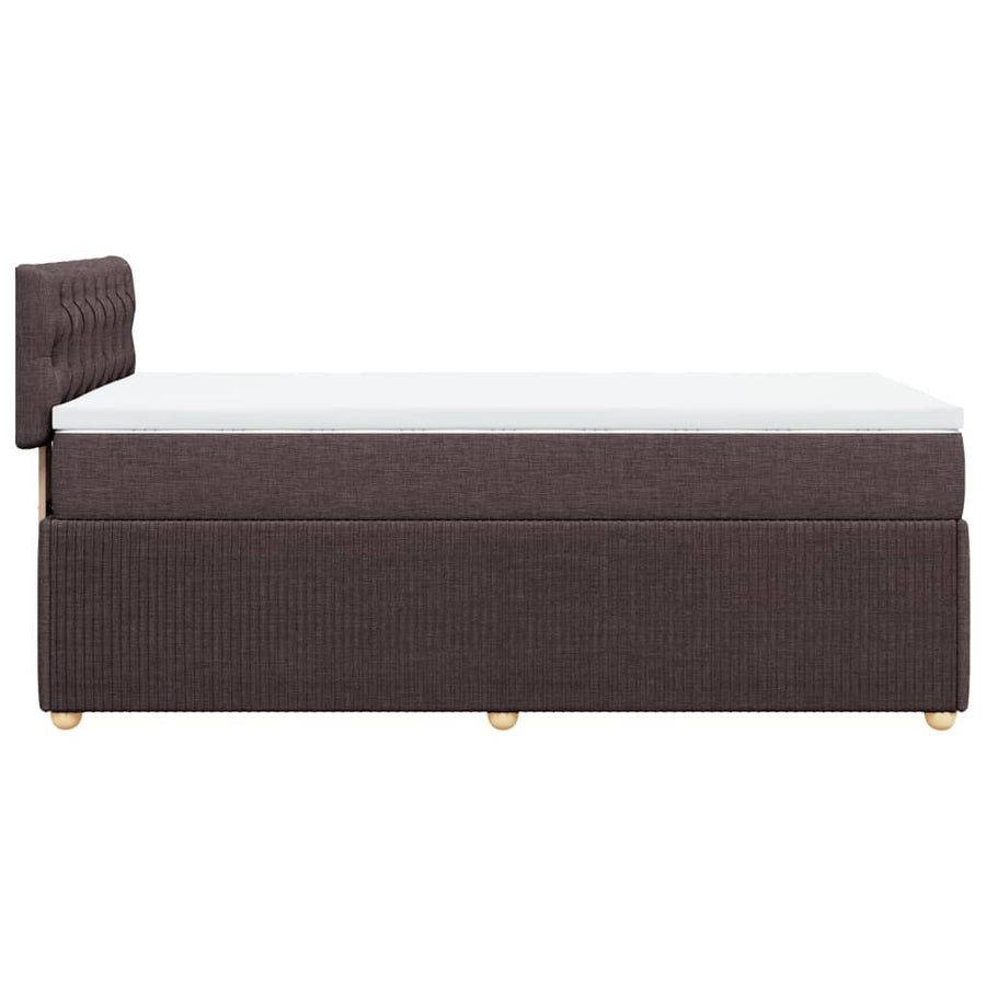 Boxspring met matras stof donkerbruin 90x190 cm