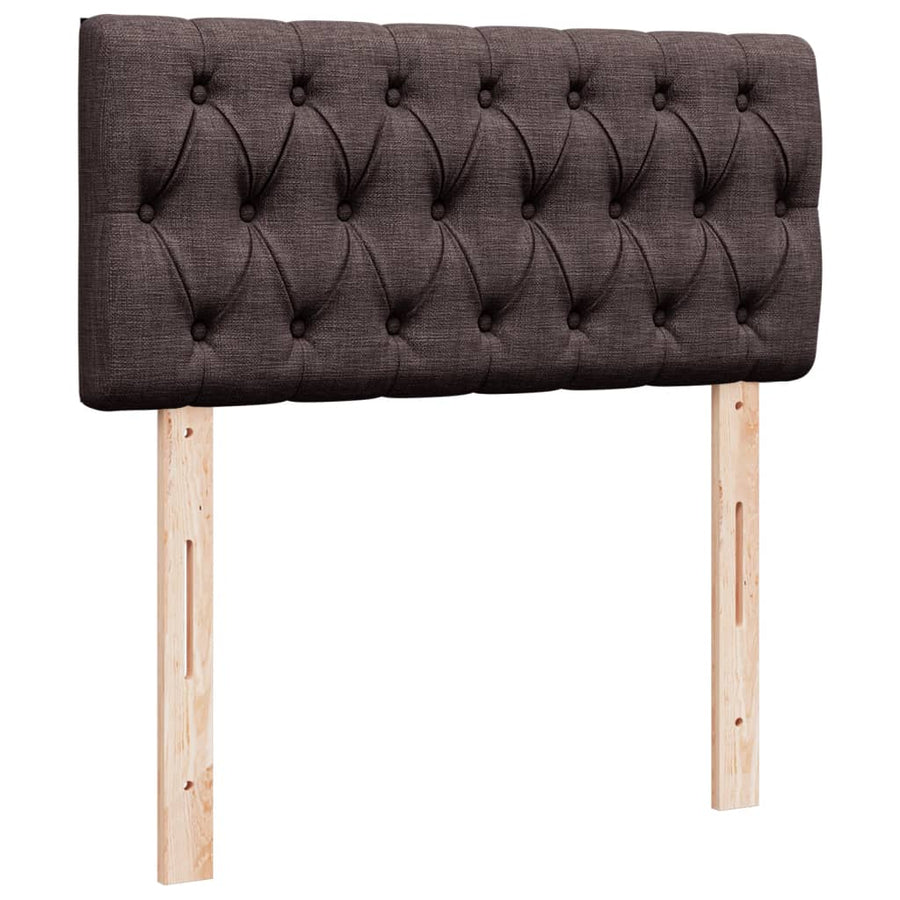 Boxspring met matras stof donkerbruin 90x190 cm