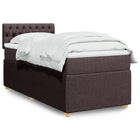 Boxspring met matras stof donkerbruin 90x190 cm