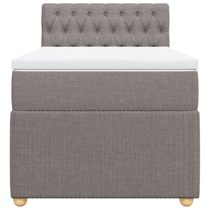 Boxspring met matras stof taupe 90x190 cm