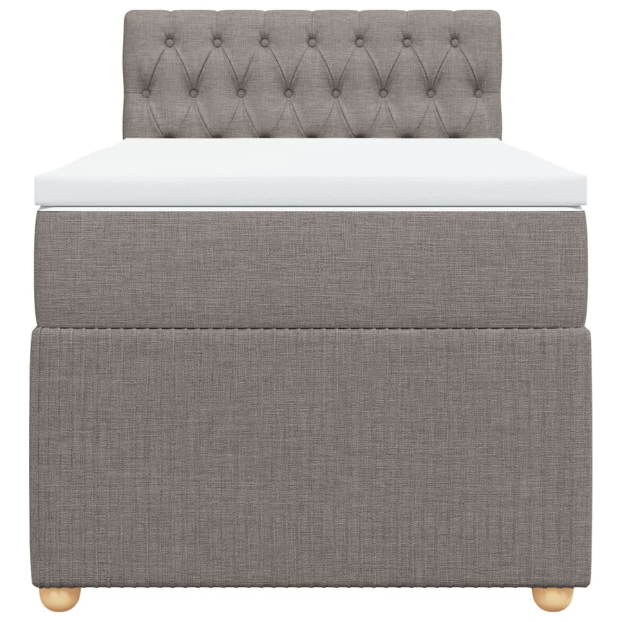 Boxspring met matras stof taupe 90x190 cm