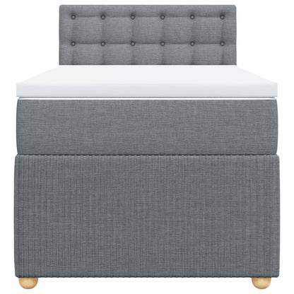 Boxspring met matras stof lichtgrijs 90x190 cm