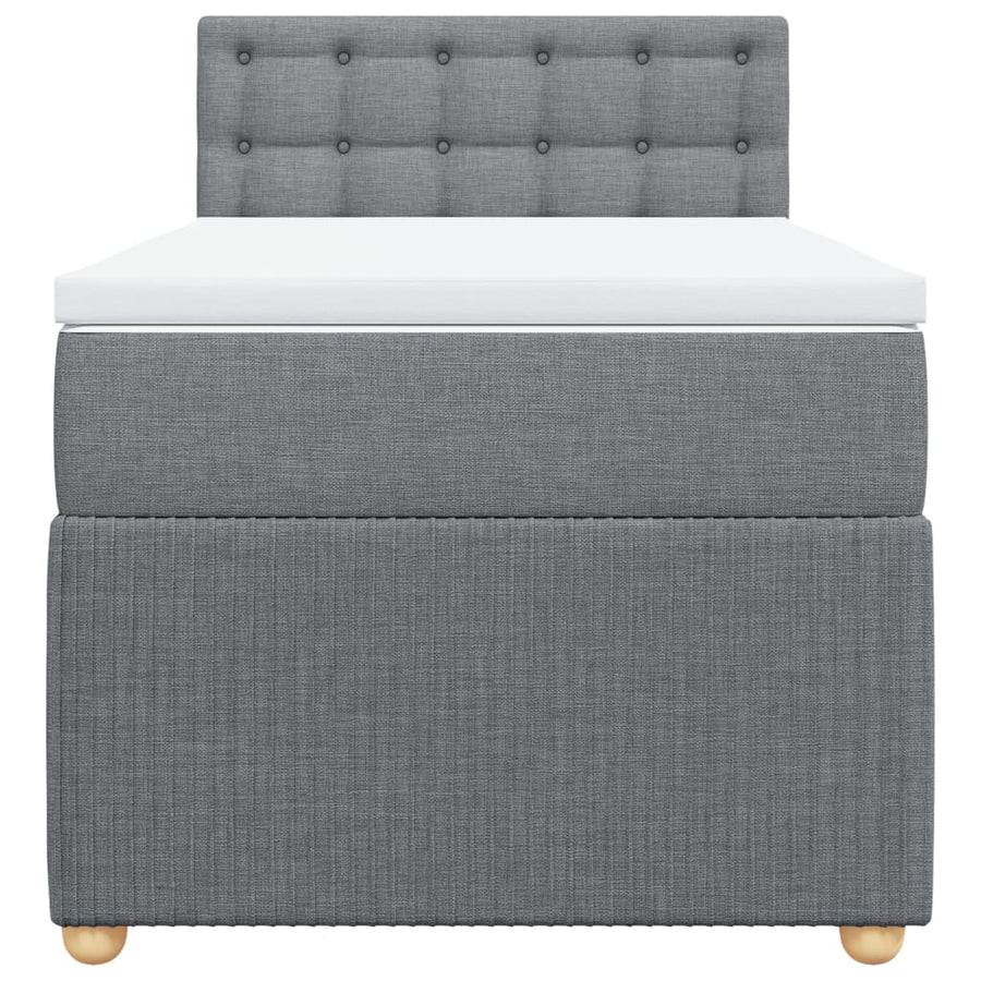 Boxspring met matras stof lichtgrijs 90x190 cm