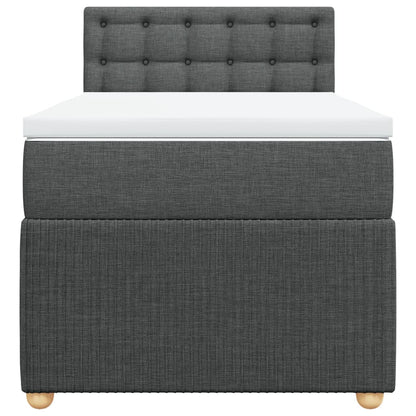 Boxspring met matras stof donkergrijs 90x190 cm