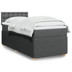 Boxspring met matras 90x190 cm donkergrijs