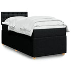 Box spring with black fabric mattress 90x190 cm
