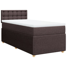 Boxspring met matras stof donkerbruin 90x190 cm