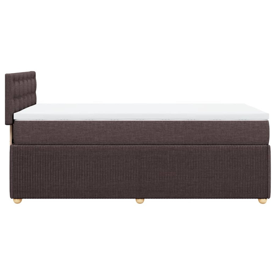 Boxspring met matras stof donkerbruin 90x190 cm