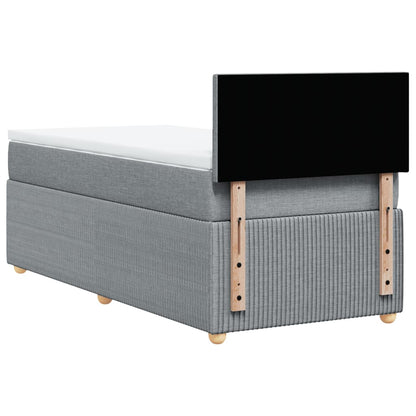 Boxspring met matras stof lichtgrijs 90x200 cm