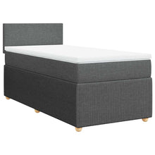 Boxspring met matras stof donkergrijs 90x200 cm