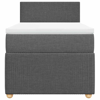 Boxspring met matras stof donkergrijs 90x200 cm
