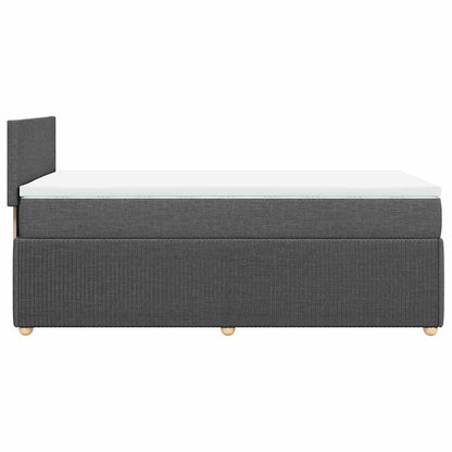 Boxspring met matras stof donkergrijs 90x200 cm
