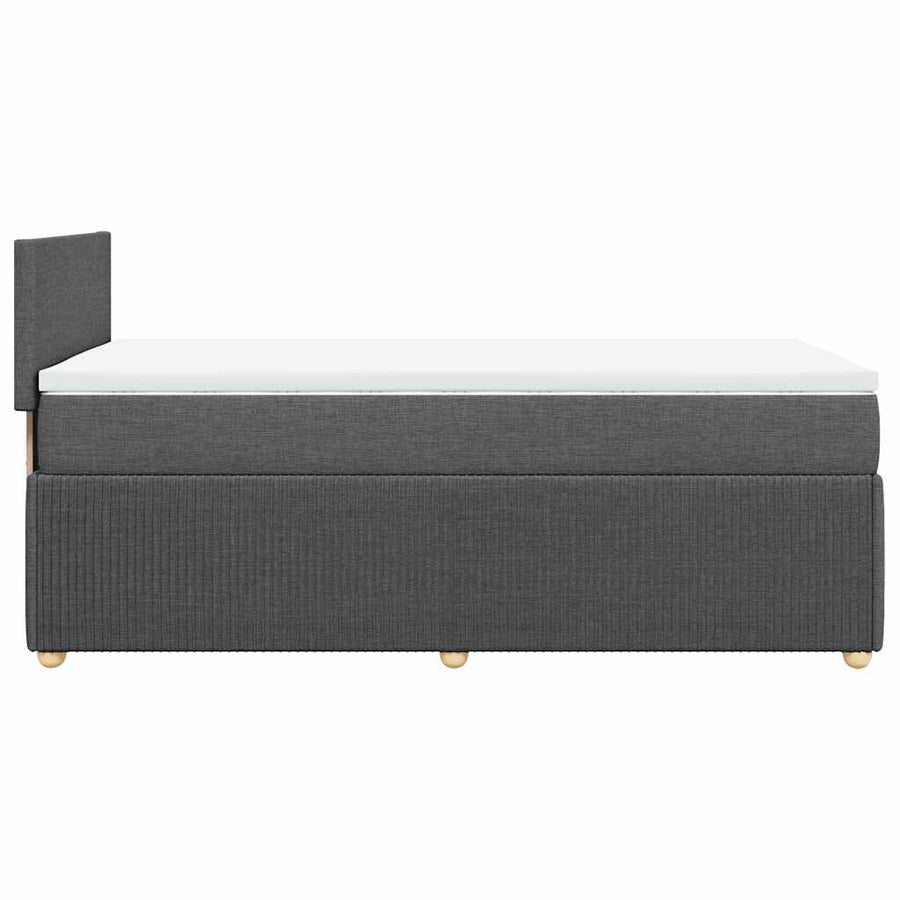 Boxspring met matras stof donkergrijs 90x200 cm