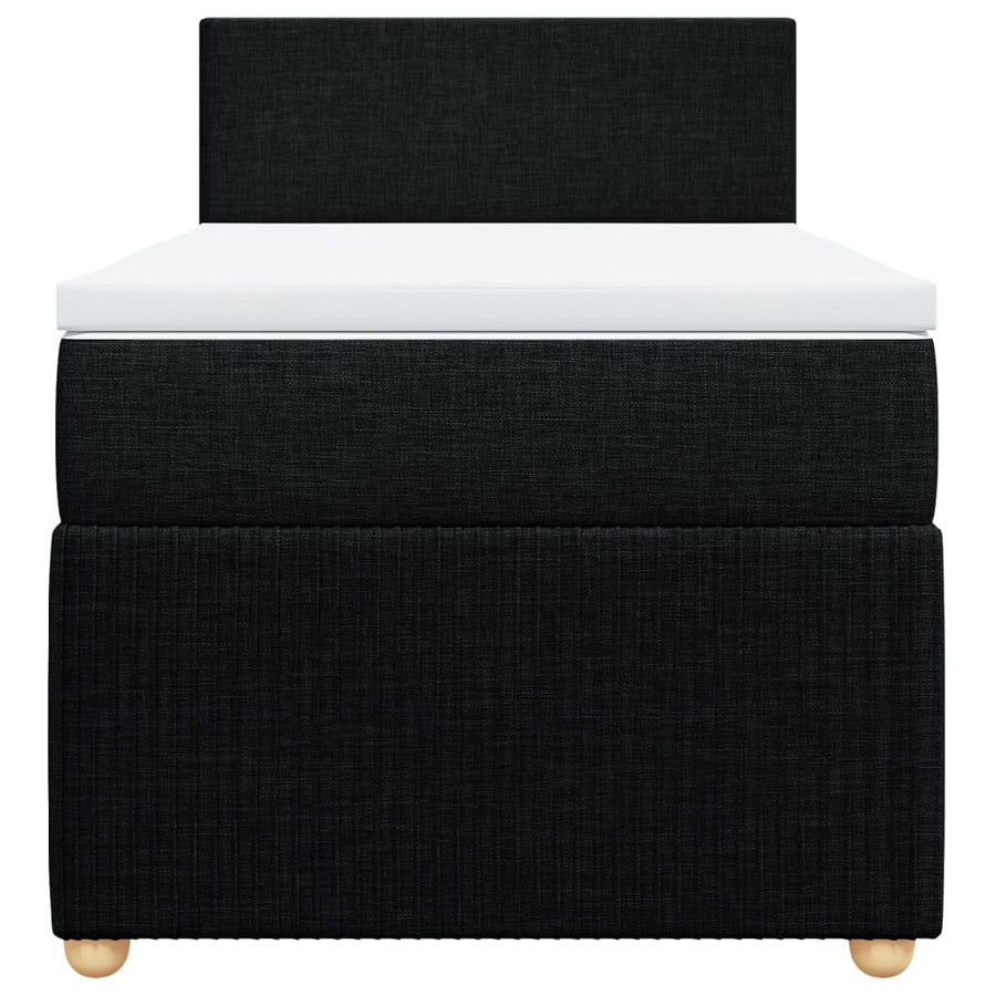 Boxspring met matras stof zwart 90x200 cm