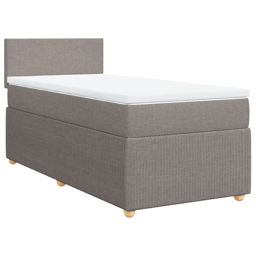 Boxspring met matras stof taupe 90x200 cm