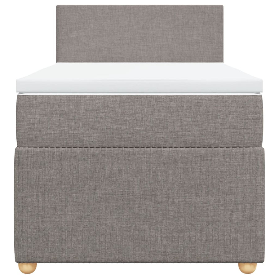 Boxspring met matras stof taupe 90x200 cm
