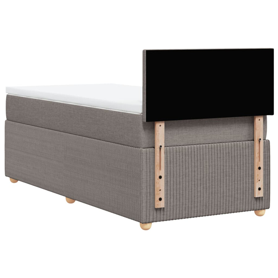 Boxspring met matras stof taupe 90x200 cm