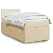 Boxspring 90x200 cm crèmekleurig stof