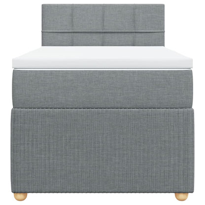 Boxspring met matras stof lichtgrijs 90x200 cm