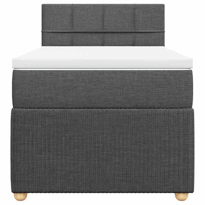 Boxspring met matras stof donkergrijs 90x200 cm