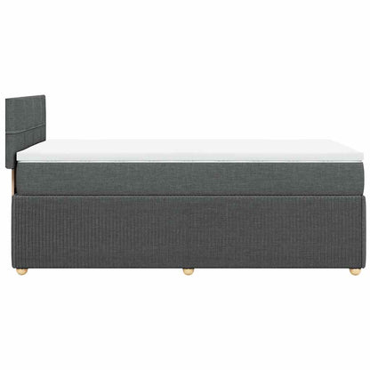Boxspring met matras stof donkergrijs 90x200 cm
