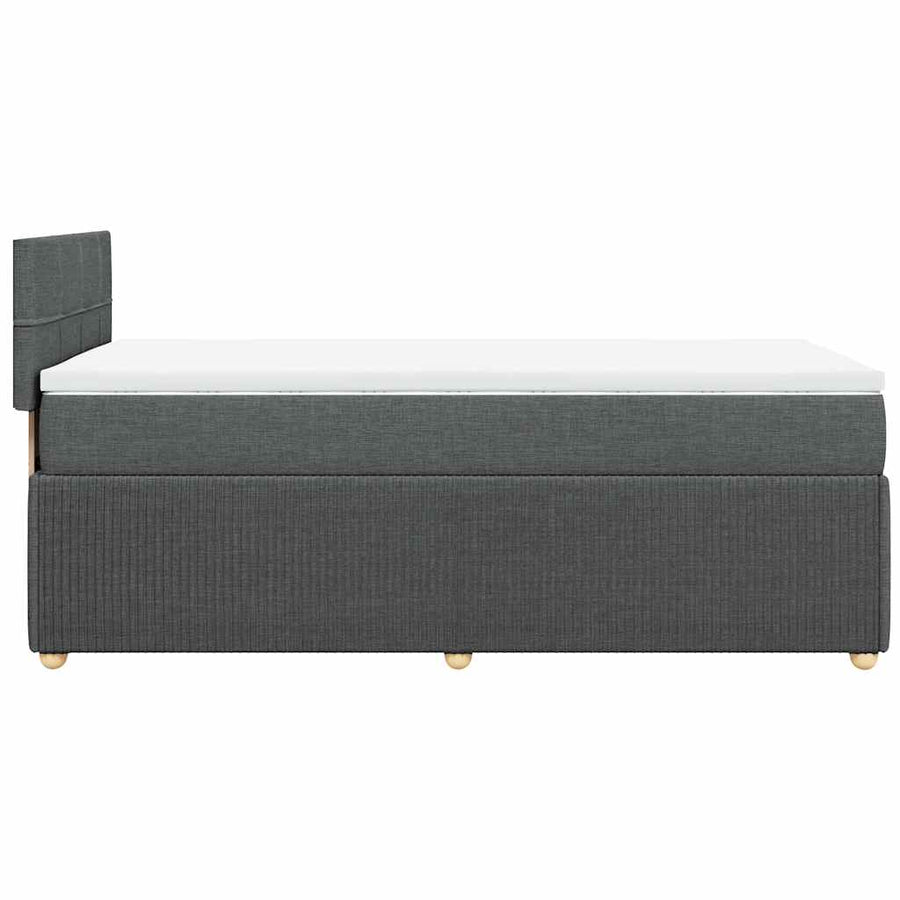Boxspring met matras stof donkergrijs 90x200 cm