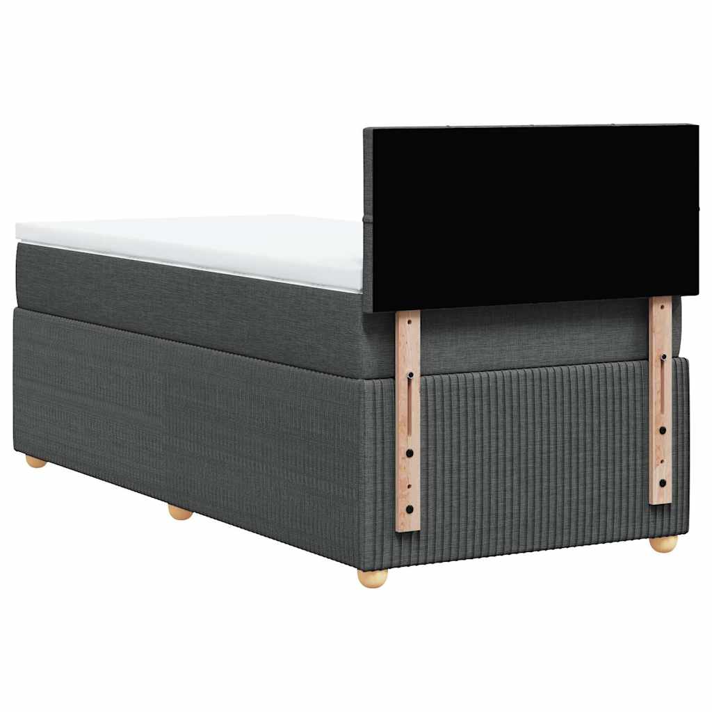 Boxspring met matras stof donkergrijs 90x200 cm