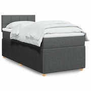 Boxspring 90x200 cm donkergrijs met pocketveringmatras