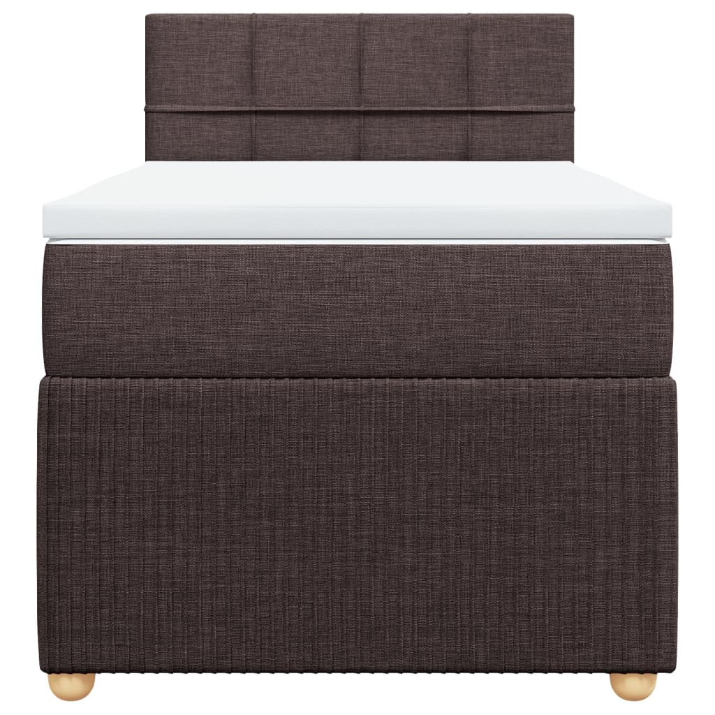 Boxspring met matras stof donkerbruin 90x200 cm
