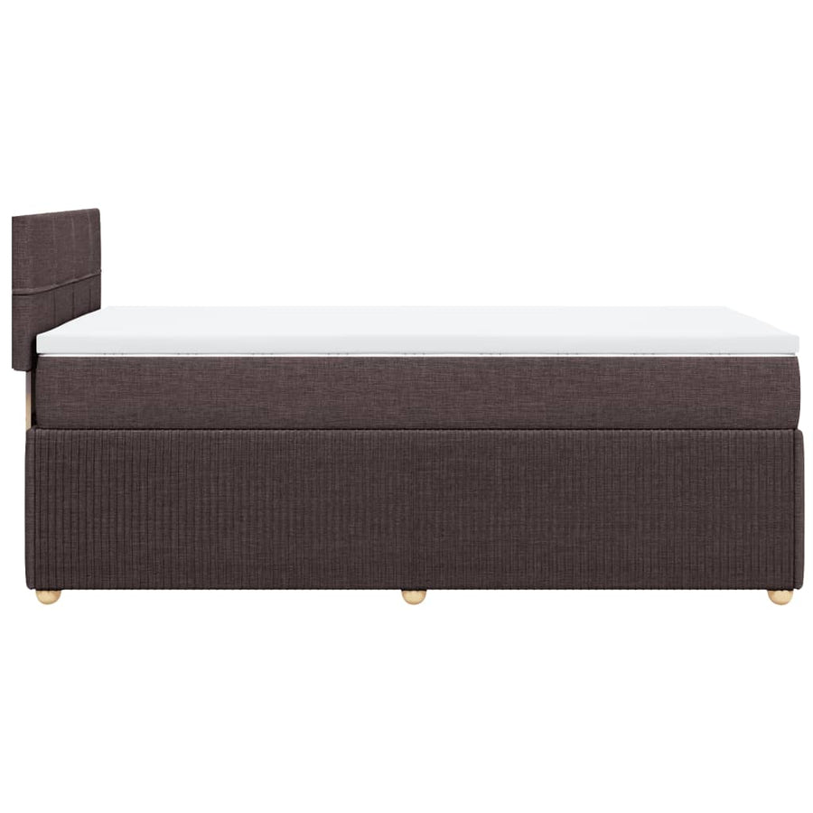 Boxspring met matras stof donkerbruin 90x200 cm