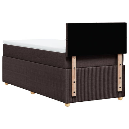 Boxspring met matras stof donkerbruin 90x200 cm