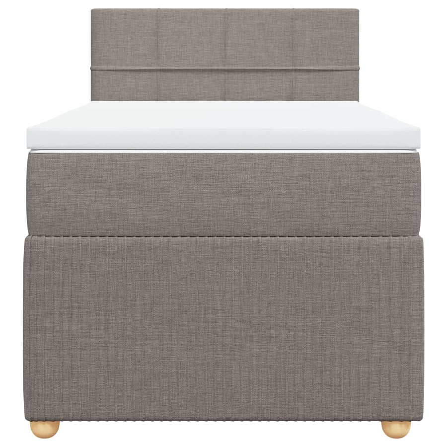 Boxspring met matras stof taupe 90x200 cm