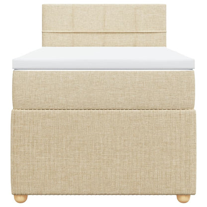 Boxspring met matras stof crèmekleurig 90x200 cm