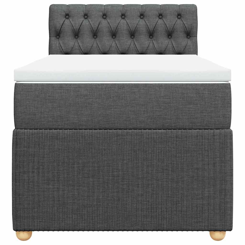 Boxspring met matras stof donkergrijs 90x200 cm