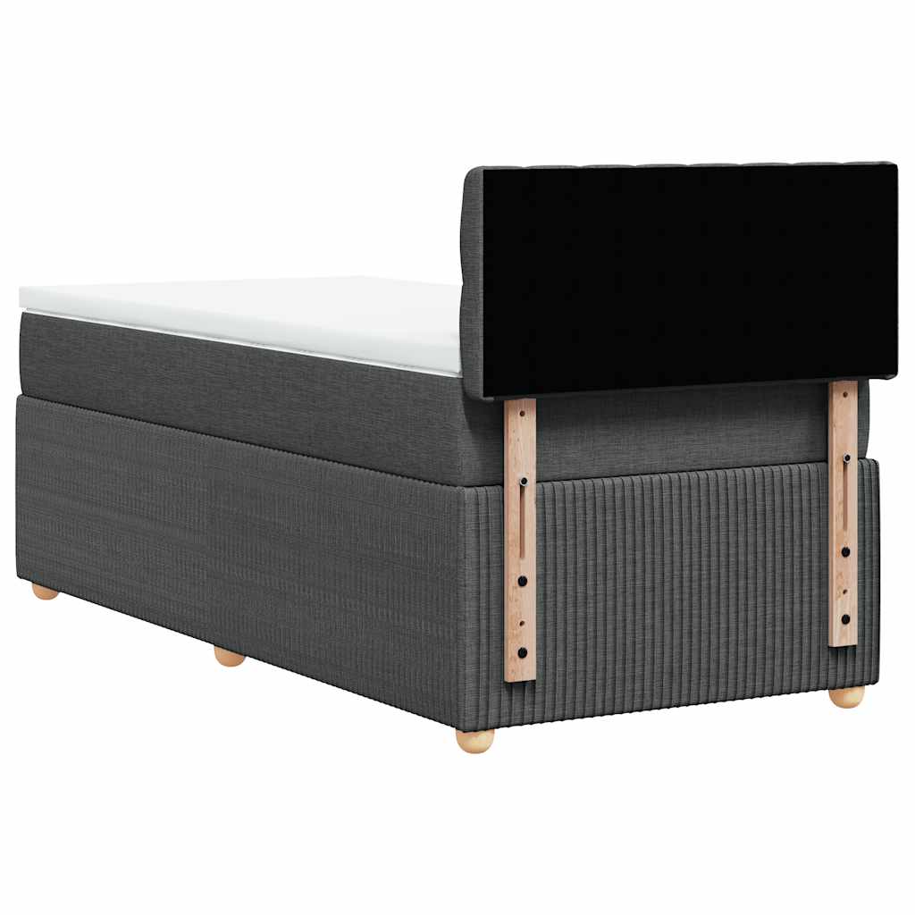 Boxspring met matras stof donkergrijs 90x200 cm