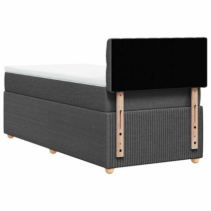 Boxspring met matras stof donkergrijs 90x200 cm