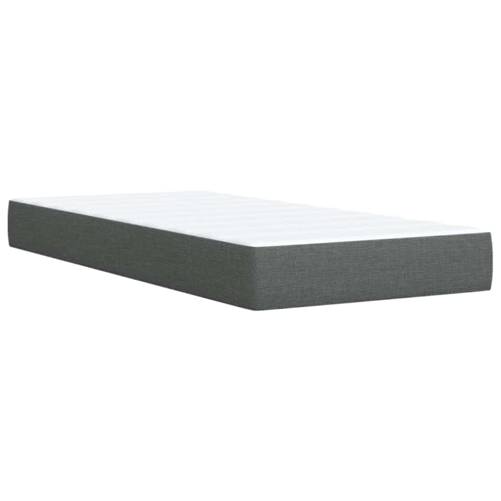 Boxspring met matras stof donkergrijs 90x200 cm