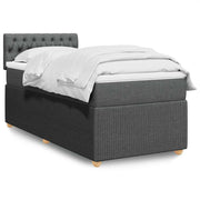 Boxspring 90x200 cm donkergrijs stof