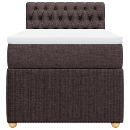 Boxspring met matras stof donkerbruin 90x200 cm