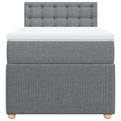 Boxspring met matras stof lichtgrijs 90x200 cm
