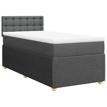 Boxspring met matras stof donkergrijs 90x200 cm