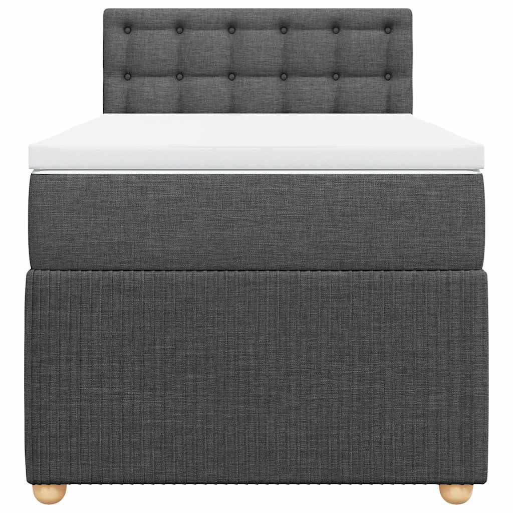 Boxspring met matras stof donkergrijs 90x200 cm