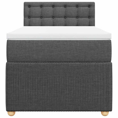 Boxspring met matras stof donkergrijs 90x200 cm